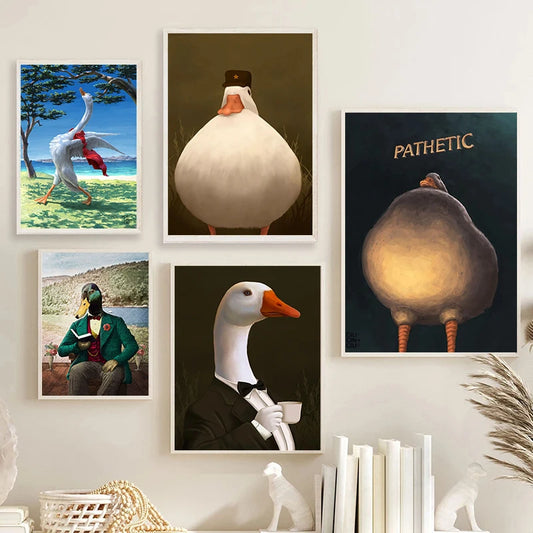 Funny Poster Pathetic Humor Duck Judgmental Duck Canvas Painting Wall Art Picture Print Living Room Home Decoration Gift Cuadros