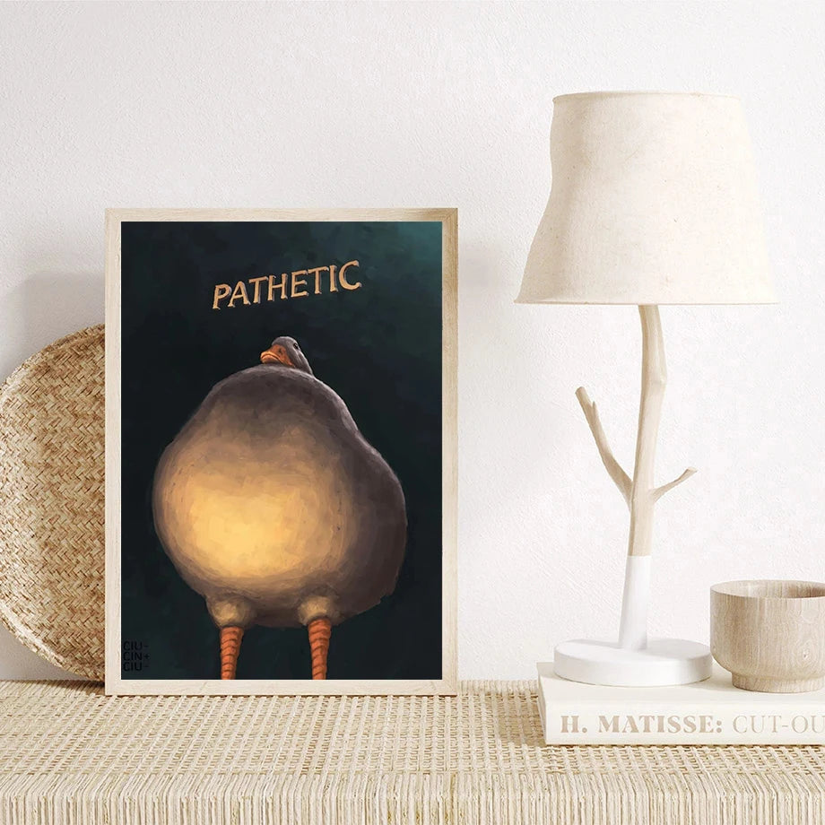 Funny Poster Pathetic Humor Duck Judgmental Duck Canvas Painting Wall Art Picture Print Living Room Home Decoration Gift Cuadros