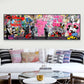 Banksy Multi Character Graffiti Popular Pattern Art Canvas Poster Mickey Monopoly Living Room Home Fashion Wall Decor Paintings