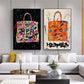 Modern Fashion Bag Poster Art Prints Graffiti Pop Art Luxury Bag Canvas Painting Gallery Wall Art Living Room Home Decoration