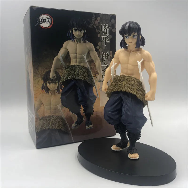 Hashibira Inosuke Real Face Standing Ver. PVC Action Figure  Tanjirou Inosuke Classic Color 16cm