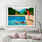 Bojack Print Poster David Hockney Inspired Two Horses Swimming Pool Canvas Painting Mural Art Cartoon Picture Living Room Decor