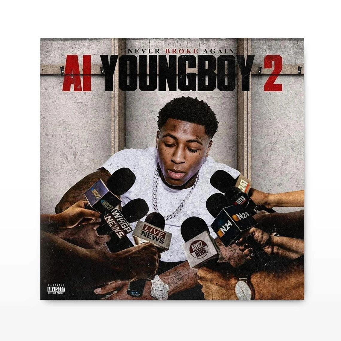 AI YoungBoy 2 YoungBoy Never Broke Again Music Album Canvas Poster Rap Star Pop Singer Wall Painting Art Decoration (No Frame)