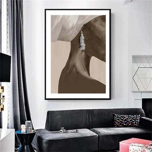 modern black art woman pictures canvas wall painting vintage home decor canvas posters decoration salon canvas prints no frame