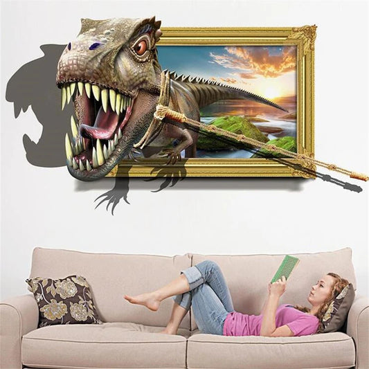 3D vivid  dinosaur wall sticker  home decoration jurassic period animal movie poster wall stickers for kids rooms