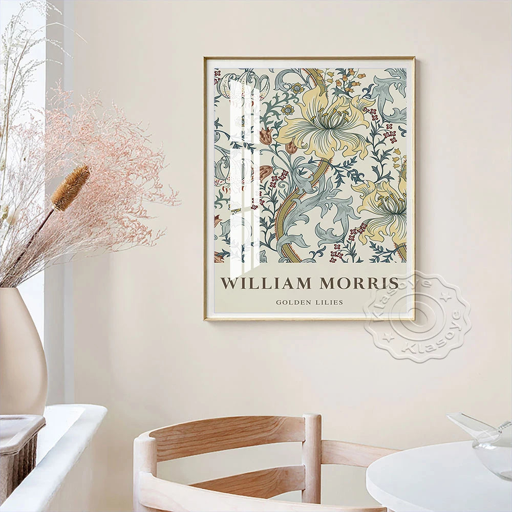 William Morris Exhibition Museum Poster Botanical Fabric Design Art Prints Canvas Painting Office Studio Wall Stickers Decor