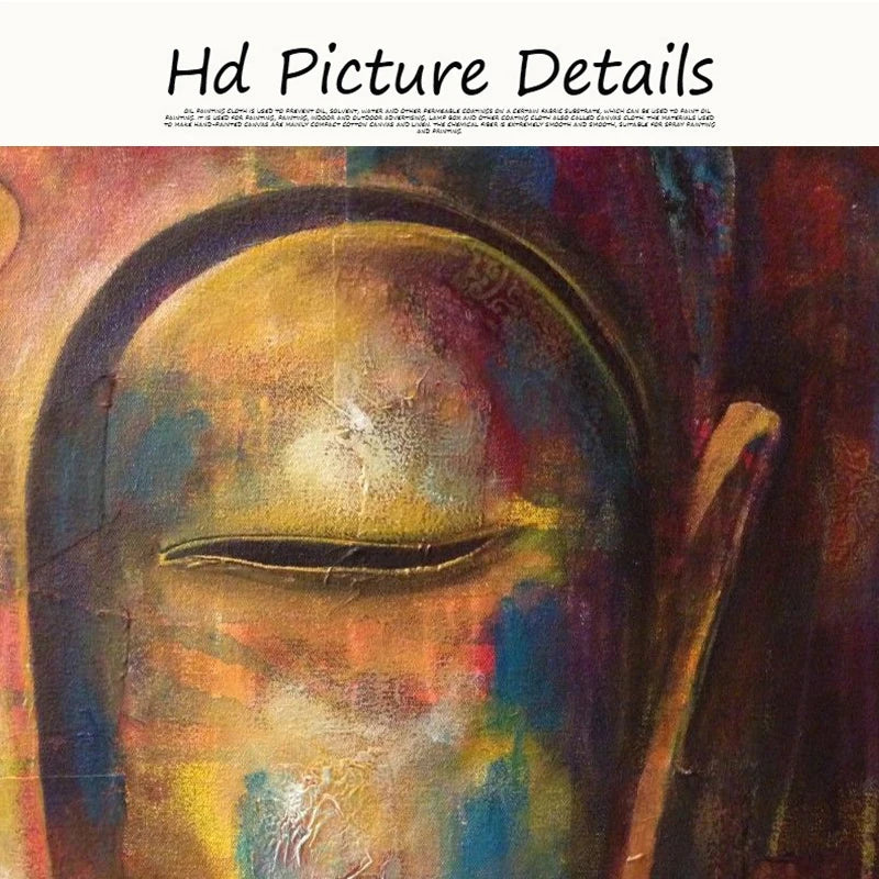 Half Face Buddha Oil Painting on Canvas Cuadros Posters and Prints Scandinavian Wall Art Picture for Living Room Home Decor