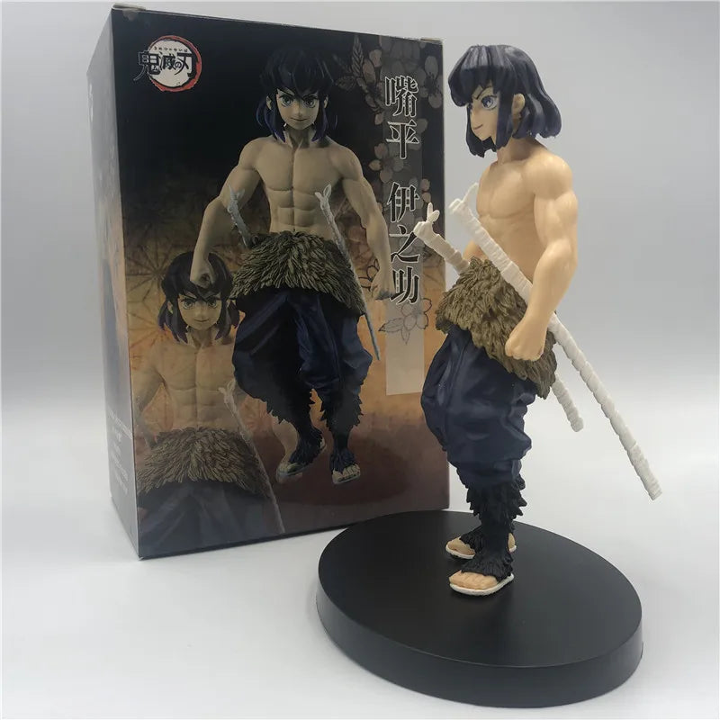 Hashibira Inosuke Real Face Standing Ver. PVC Action Figure  Tanjirou Inosuke Classic Color 16cm