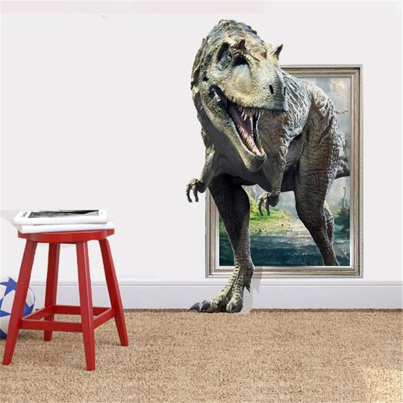 3D vivid  dinosaur wall sticker  home decoration jurassic period animal movie poster wall stickers for kids rooms