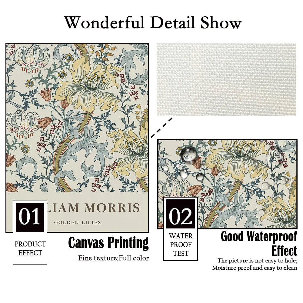 William Morris Exhibition Museum Poster Botanical Fabric Design Art Prints Canvas Painting Office Studio Wall Stickers Decor