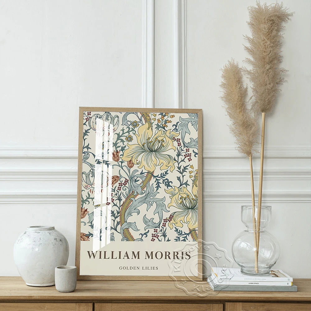 William Morris Exhibition Museum Poster Botanical Fabric Design Art Prints Canvas Painting Office Studio Wall Stickers Decor