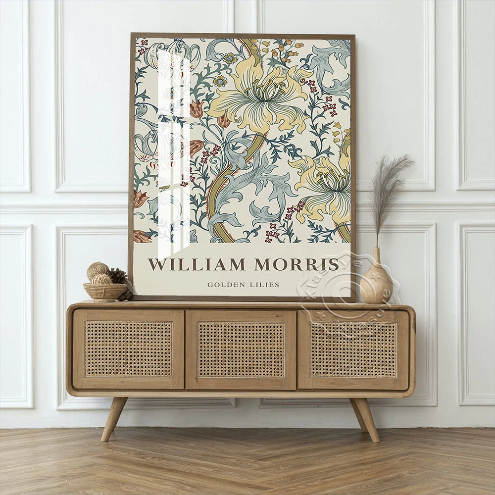 William Morris Exhibition Museum Poster Botanical Fabric Design Art Prints Canvas Painting Office Studio Wall Stickers Decor