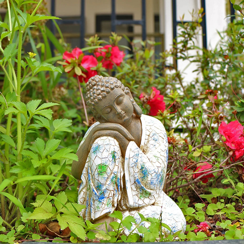 Antique Thailand Buddha Statue Sleeping Figurine Home Office Desktop Decor