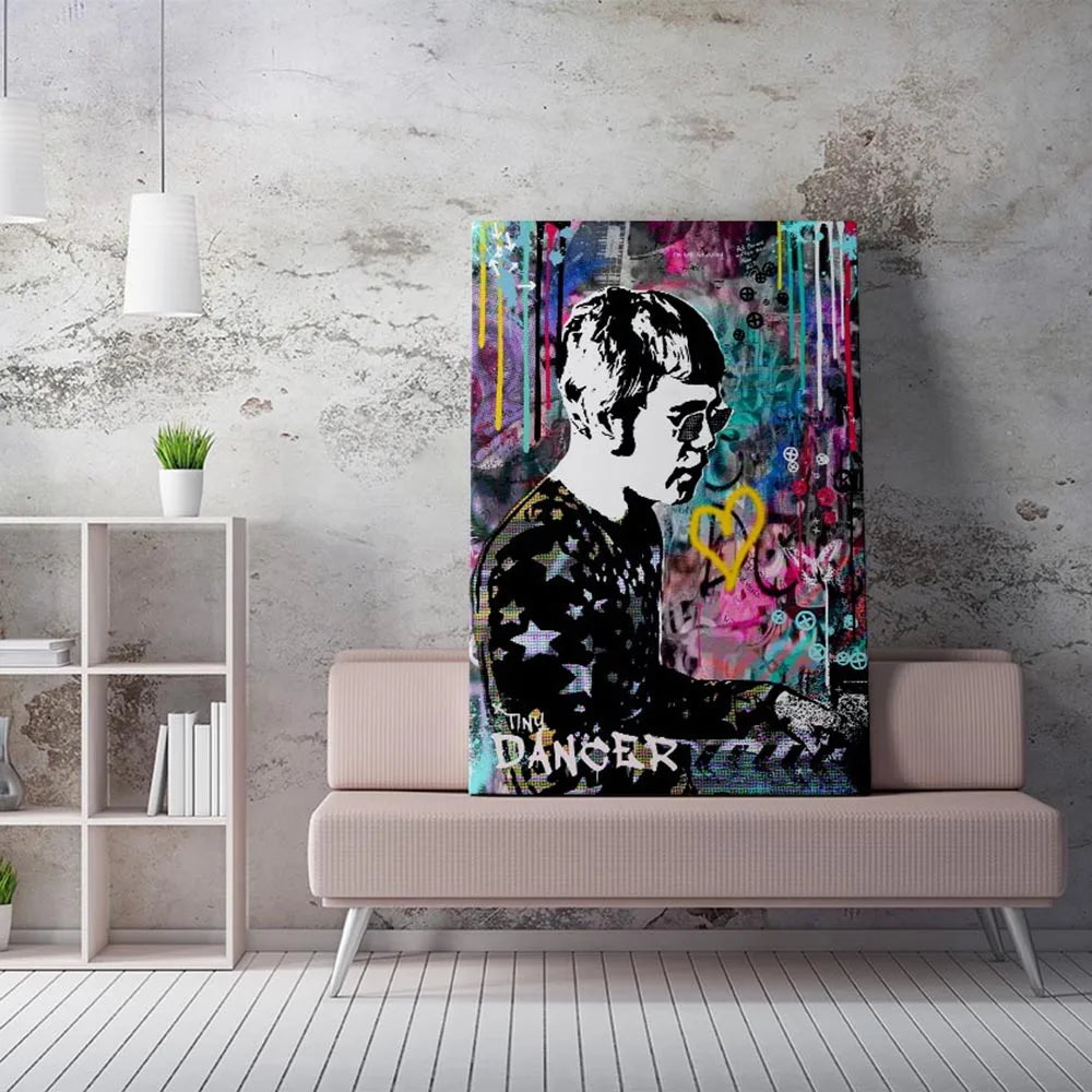 Live Forever Music Pop Graffiti Poster Canvas Wall Art Print Canvas Painting Picture For Hotel Bar Living Room Home Decoration