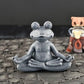 Frog Garden Statue Resin Yoga Zen Buddha Frog Figurine Home Decorative Good Luck Sculptures for Patio Living Room Yard Outdoor