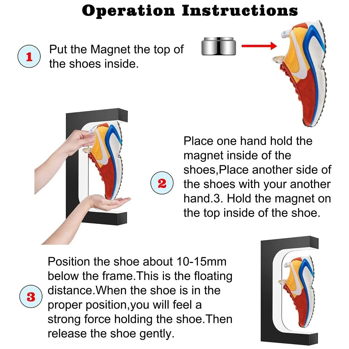 Magnetic Floating Sneaker Rack 360 Degree Levitating Display Stand Shop Display For Fancy Shoes With Led Lighting Shoe Collector