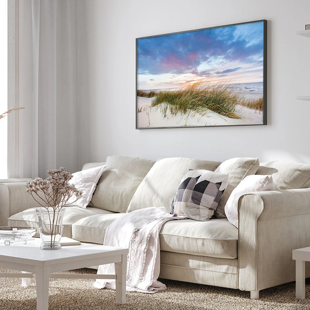 Beach Nature Landscape Photo Canvas Print Wall Art Poster Sun Sea Plants Relaxing Picture for Living Room Home Decor Cuadros