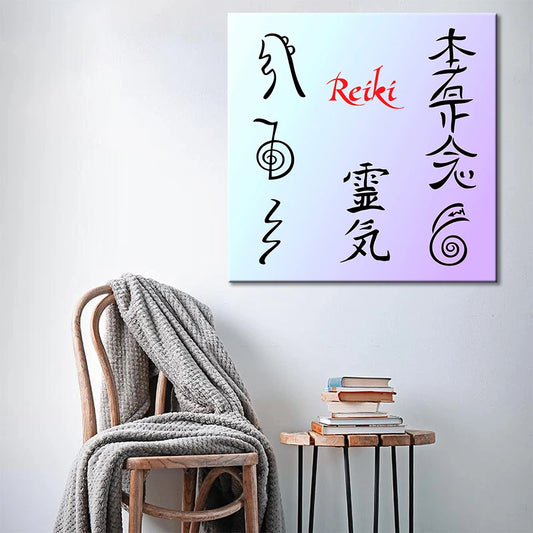 Black Golden Reiki Symbols Canvas Painting Poster Prints Spiritual Meditation Pictures Room Home Therapy Wall Art Decor Cuadros