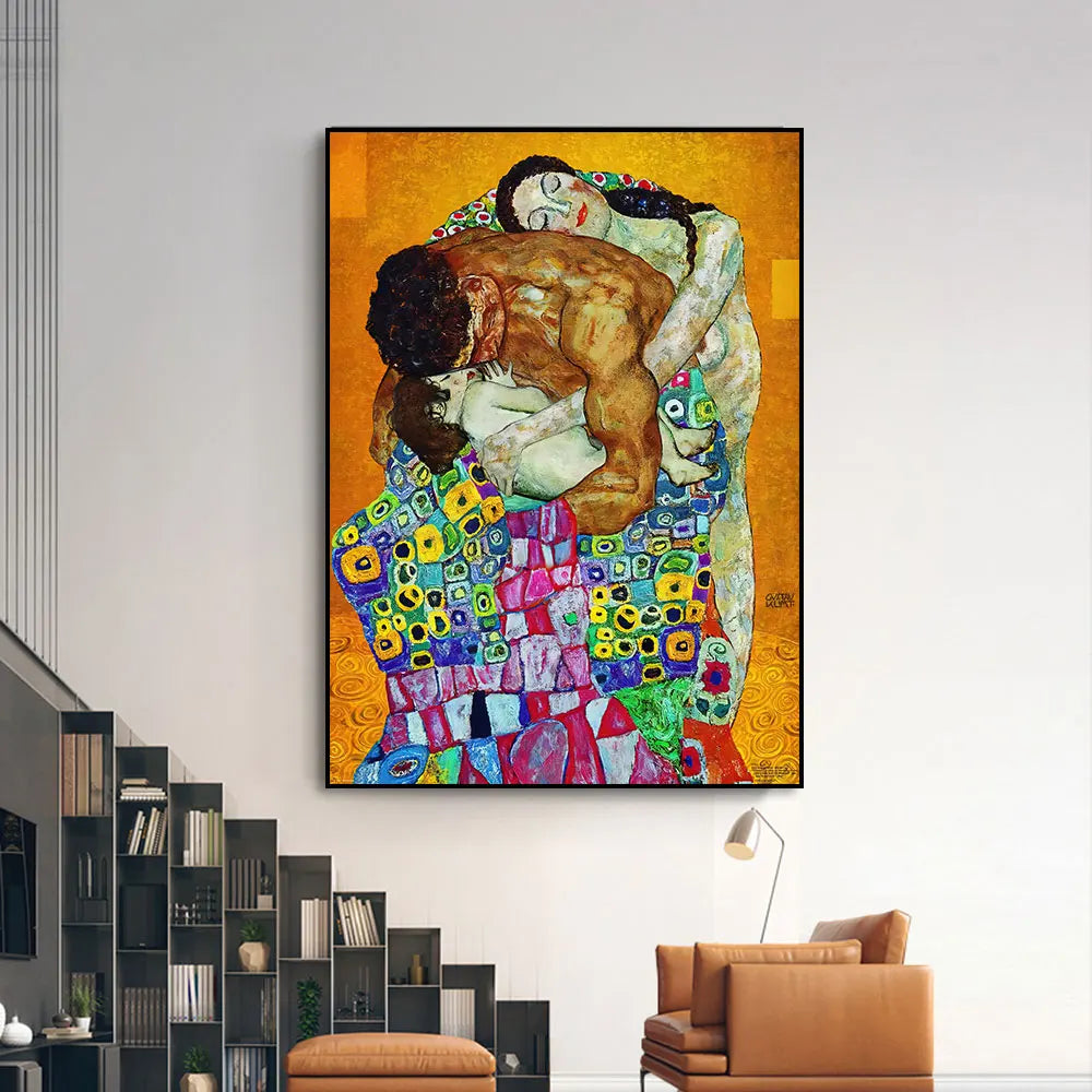 Famous Gustav Klimt The Family Painting Print On Canvas Painting Abstract Retro Wall Picture Poster For Living Room Home Decor