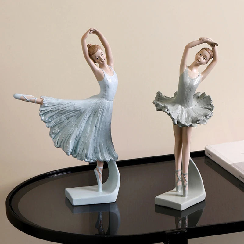 Ballet Girl Resin Figure Figurines Crafts Living Room Bookcase Office Dance Girl Furnishings Interior Decoration Birthday Gifts