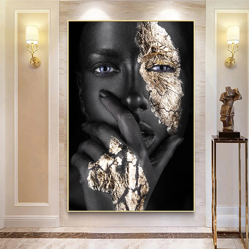 Painting African Black Woman Posters and Prints Large Wall Art Pictures for Living Room Home Decoration