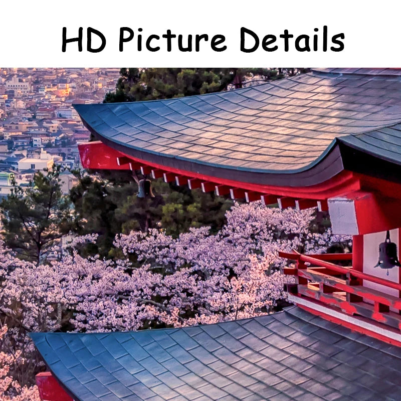 5 Panels Japanese Style Mount Fuji Canvas Painting Wall Pictures Cherry Blossoms Landscape Posters for Living Room Decoration