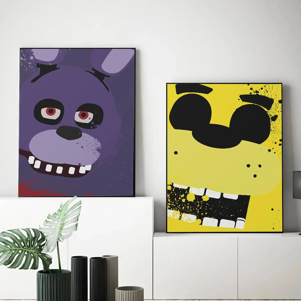 FNAF Five-nights-At-Freddys Hot Game Ultimate Group Posters Prints Canvas Painting Wall Art Pictures for Living Room Home Decor