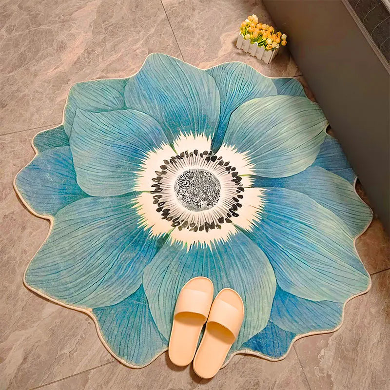 YOMDID Flower Shaped Carpet Bedroom Bedside Rug Household Floor Mat Door Mat Rugs For Living Room Tea Table Bedside Baby Crawl