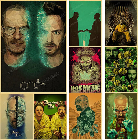 Janpnese Anime Breaking Bad Poster Kraft Paper Prints Bar Kraft Cartoon Wall Stickers Decoration Chambre Bedroom Painting