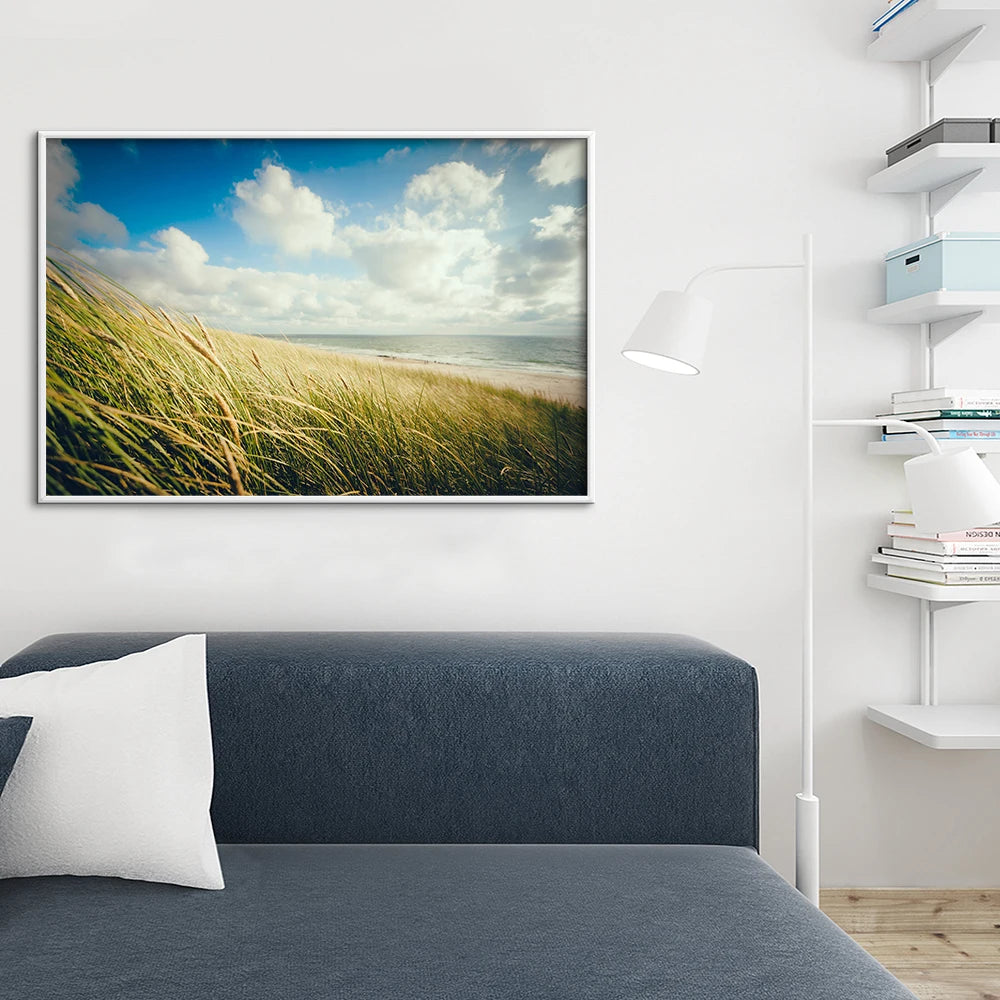 Beach Nature Landscape Photo Canvas Print Wall Art Poster Sun Sea Plants Relaxing Picture for Living Room Home Decor Cuadros