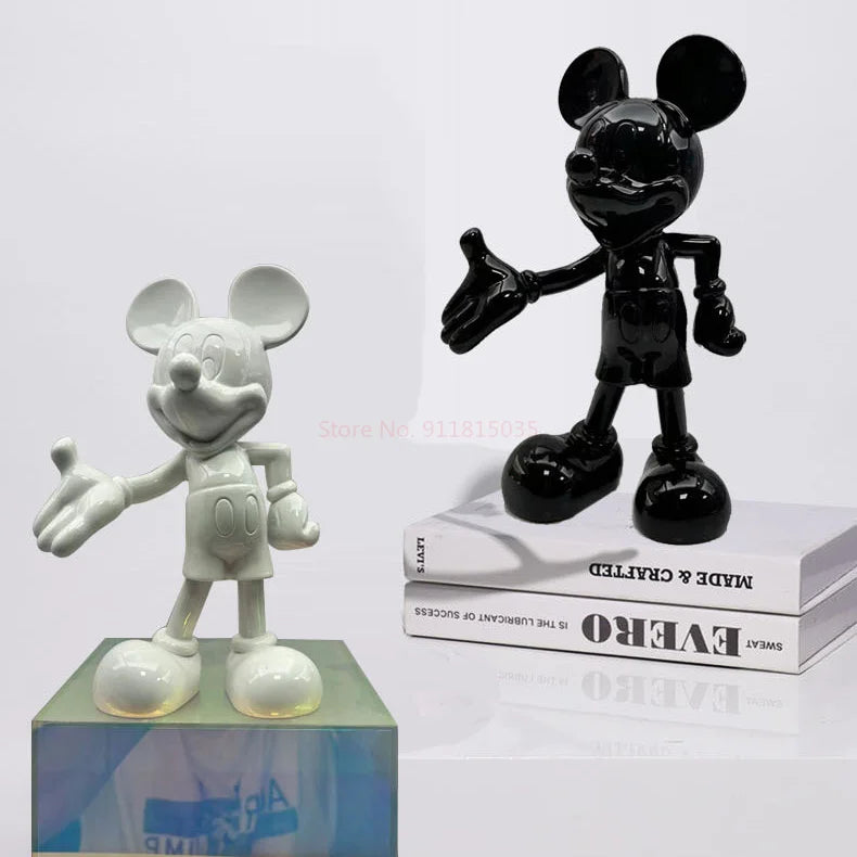 Disney Mickey Mouse Anime Action Figures Cartoon Welcome Mickey Resin Model Statuedoll Home Living Room Decorative Ornaments