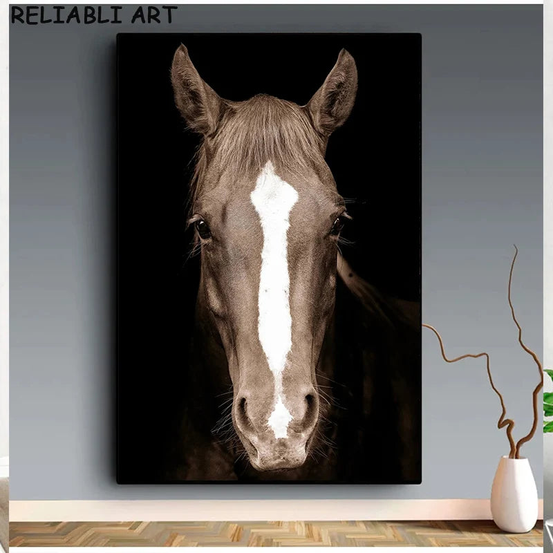 Modern Animal Horse Portrait Canvas Painting Poster and Prints Wall Art Pictures For Living Room Home Decor No Frame