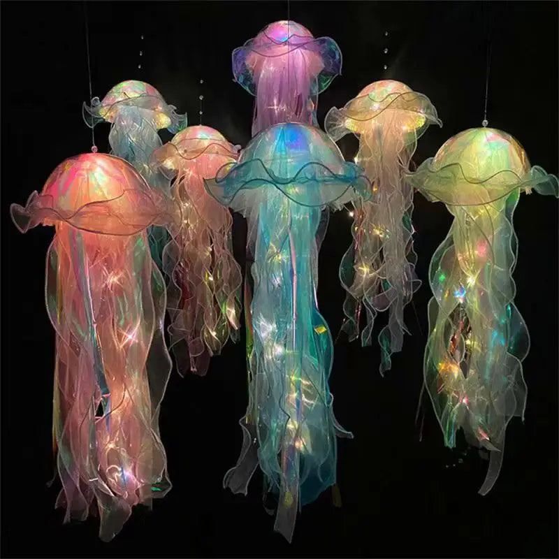 Jellyfish Lamp Portable Flower Lamp Girl Room Atmosphere Decoration Lamp Bedroom Night Lamp Novelty Lighting Home Decor Lights