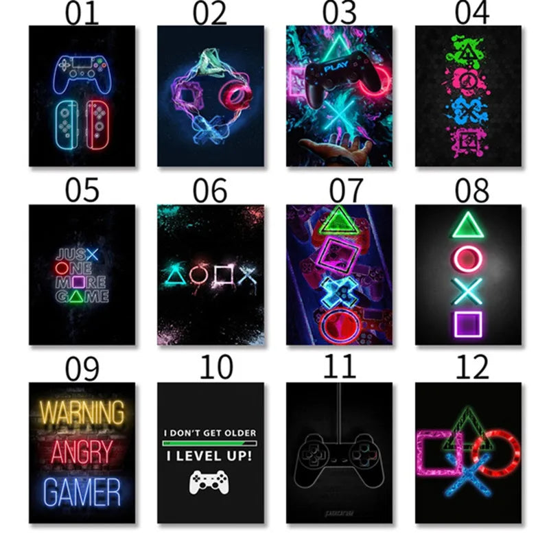 Gamer Room Poster Decoration Canvas Painting Game Playstation Pictures Hd Prints Wall Art for Boys Bedroom Gaming Home Decor