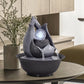 Indoor Electric Tabletop Fountain With LED Lights Decorative Tiered Rock And Waterfall Design Quiet & Soothing