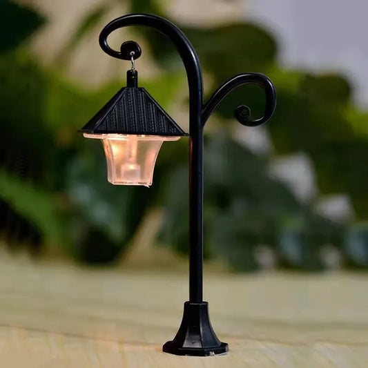 DIY Retro Street Lamp Model Dollhouse Desk Lamp Miniature Micro Landscape Ornament Garden Park Lamppost Sand Table Model