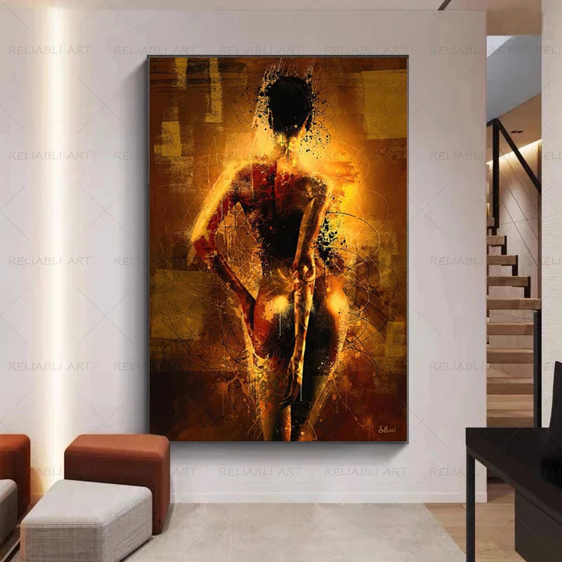 Sexy Woman Posters Graffiti Art African Beauty Nude Painting Canvas Prints Decorative Cuadros Wall Art Pictures for Living Room