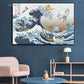 The Great Wave Off Kanagawa Canvas Painting Cartoon Great Waves Art Posters Japan Famous Painting Wall Art Pictures Home Decor