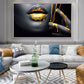 Portrait Figure Painting Wall art Black Africa Woman Golden Lip Canvas Posters and Prints Wall Art Picture for Living Room