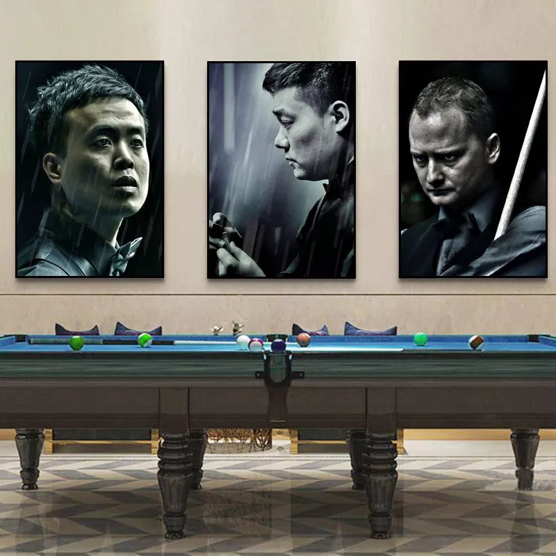 Snooker Billiard Players Posters And Prints Black And White Canvas Painting Wall Art Decor Pictures Photo Billiard Room Chambre