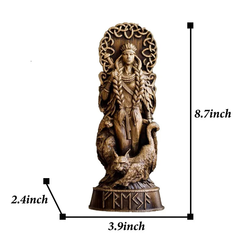 Nordic God Statue Decor Resin Freya Odin Sol God Figurines Pantheon Altar Scandinavian Sculpture Desktop Living Room Decoration