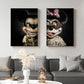 Bad Mickey And Minnie Funny Posters Tattoo Mouse Canvas Art Mafia Gangs Animal Wall Decor Prints Painting For Living Room