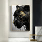 Abstract Black Panther with Golden Texture Canvas Painting Black and Gold Animal Posters for Living Room Decoration Cuadros