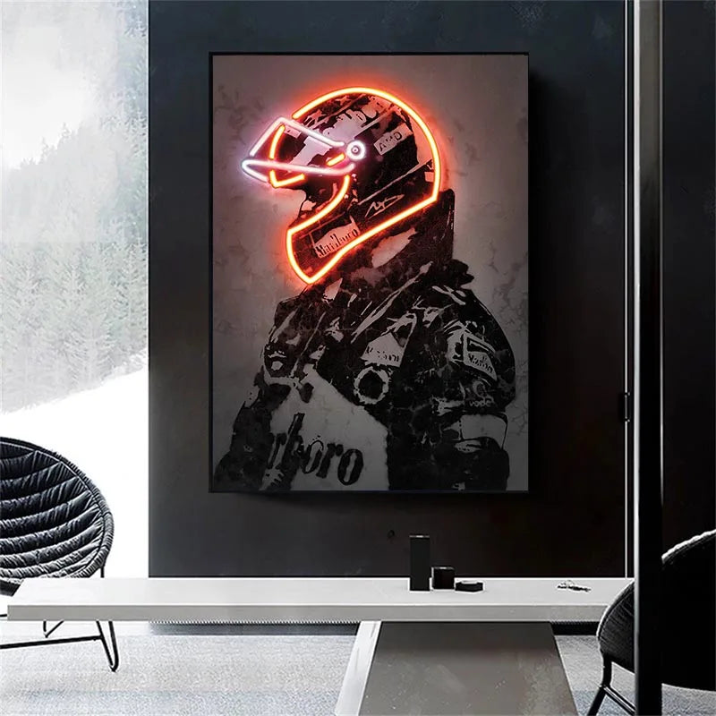 F1 Racing Car Poster Neno Print Canvas Paintings Formula 1 Car Driver Hamilton Wall Art Picture for Home Decor Living Room Mural