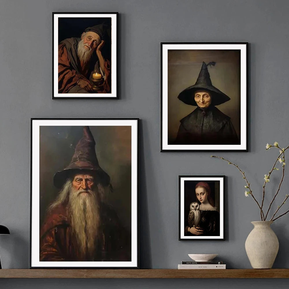 Dark Academia Art The Witch Wizard Poster Prints For Living Room Home Decor Gothic Magic World Canvas Painting Wall Art