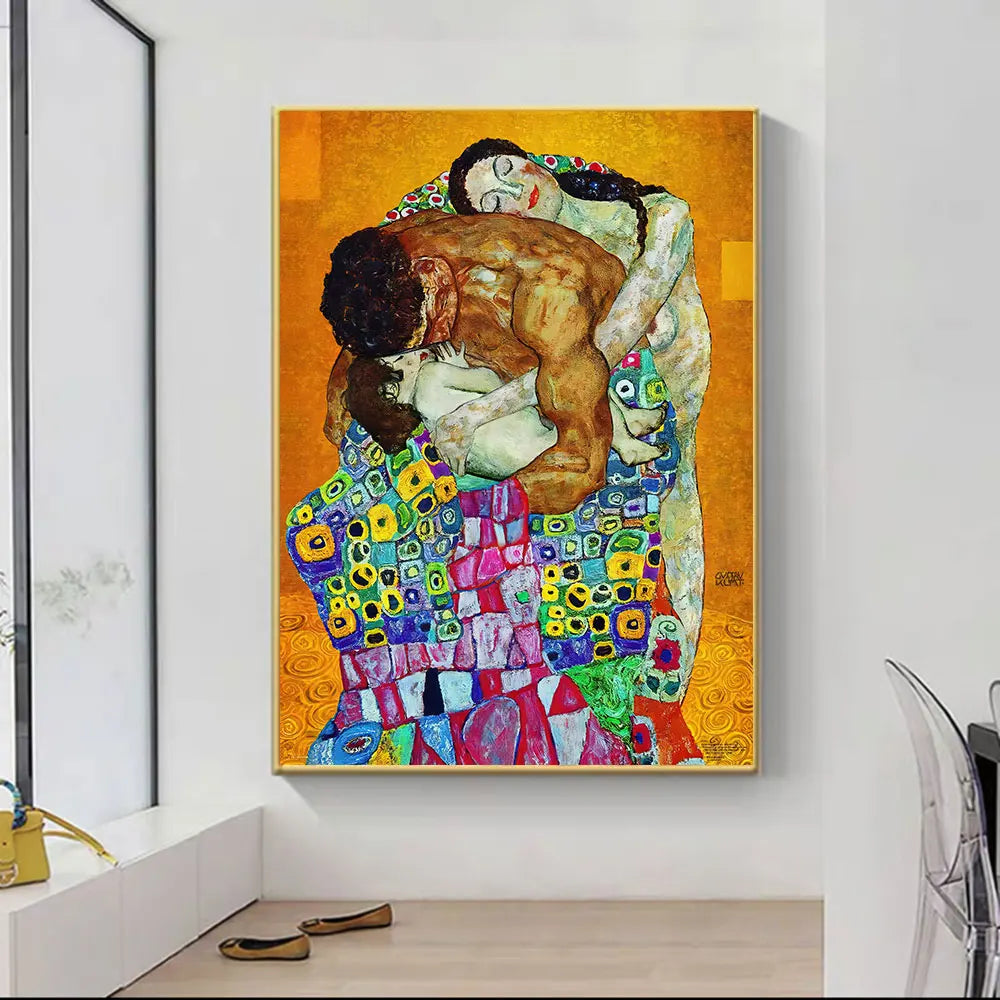 Famous Gustav Klimt The Family Painting Print On Canvas Painting Abstract Retro Wall Picture Poster For Living Room Home Decor