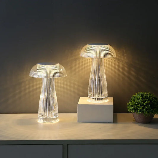 Transparent Nightlights Mushroom Lamp Bedroom Night Lamp Jellyfish Lamp Atmosphere Decoration Crystal Table Light Christmas Gift