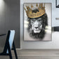 Modern Animal Lion With Golden Crown Canvas Painting Abstract Posters Prints Wall Art Pictures For Living Room Home Decoration