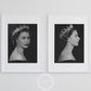 Queen Elizabeth II Portrait Poster British Queen Canvas Painting Black And White Print Wall Art Picture Living Room Home Decor