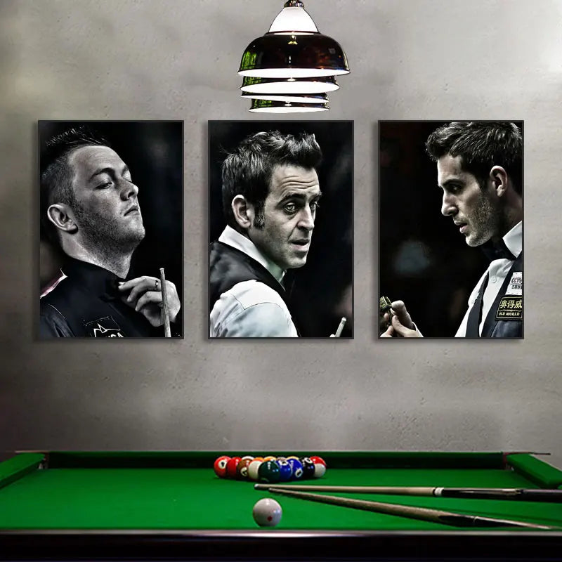 Snooker Billiard Players Posters And Prints Black And White Canvas Painting Wall Art Decor Pictures Photo Billiard Room Chambre